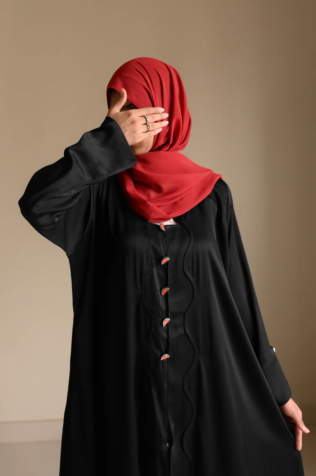 Watermelon Resistance - Black Romantic Nida Abaya
